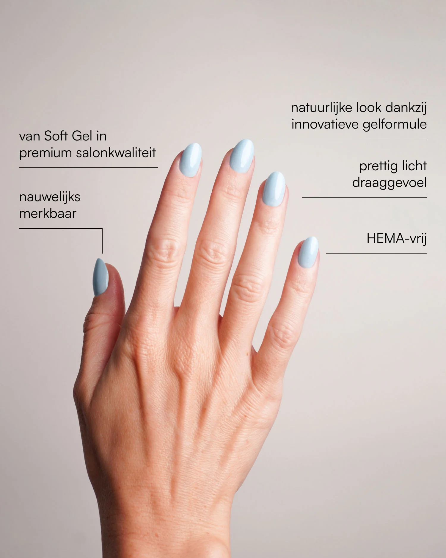 Baby Blue Short Round Soft Gel Press Ons - Image 3