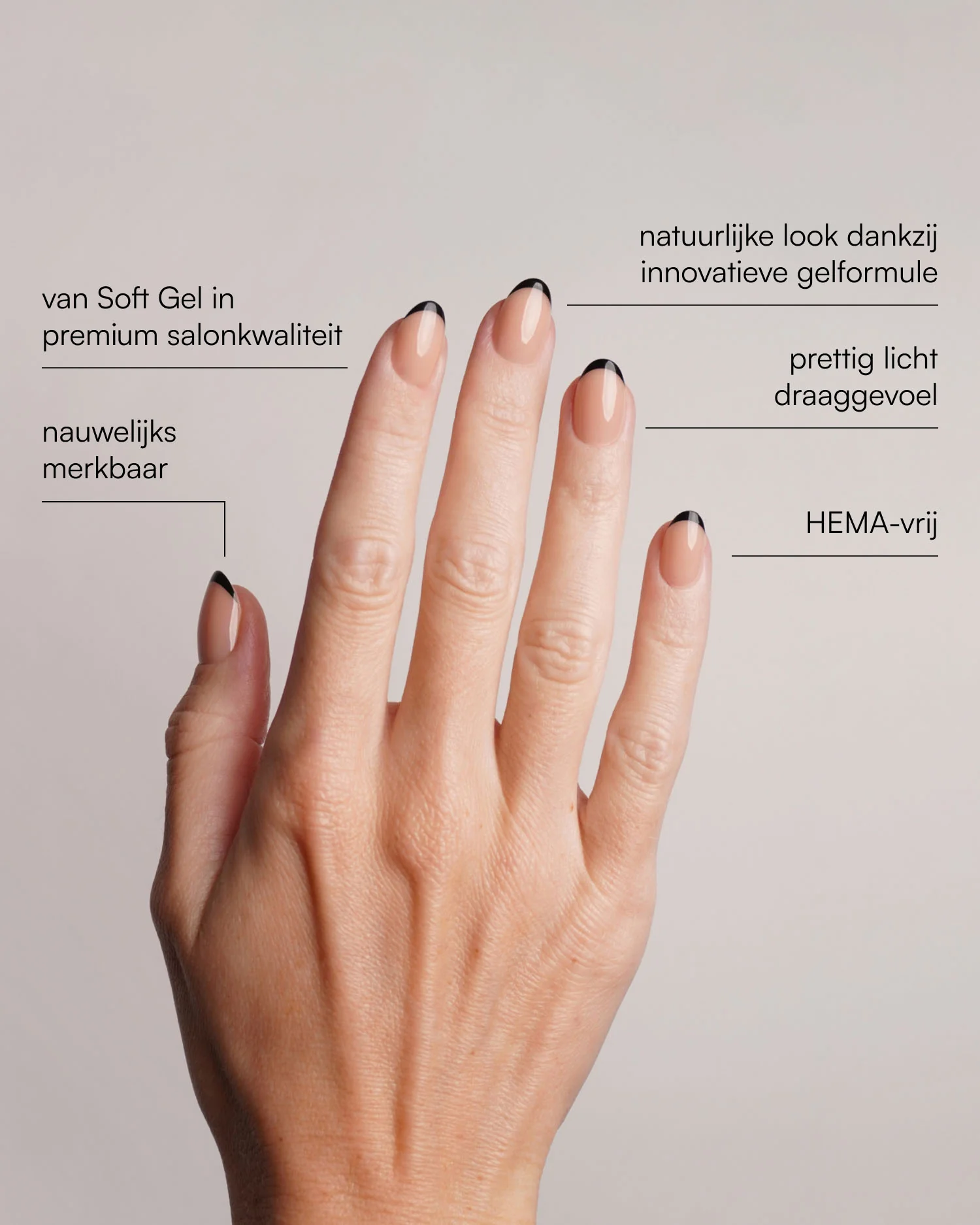 Black French Short Round Soft Gel Press Ons - Image 3