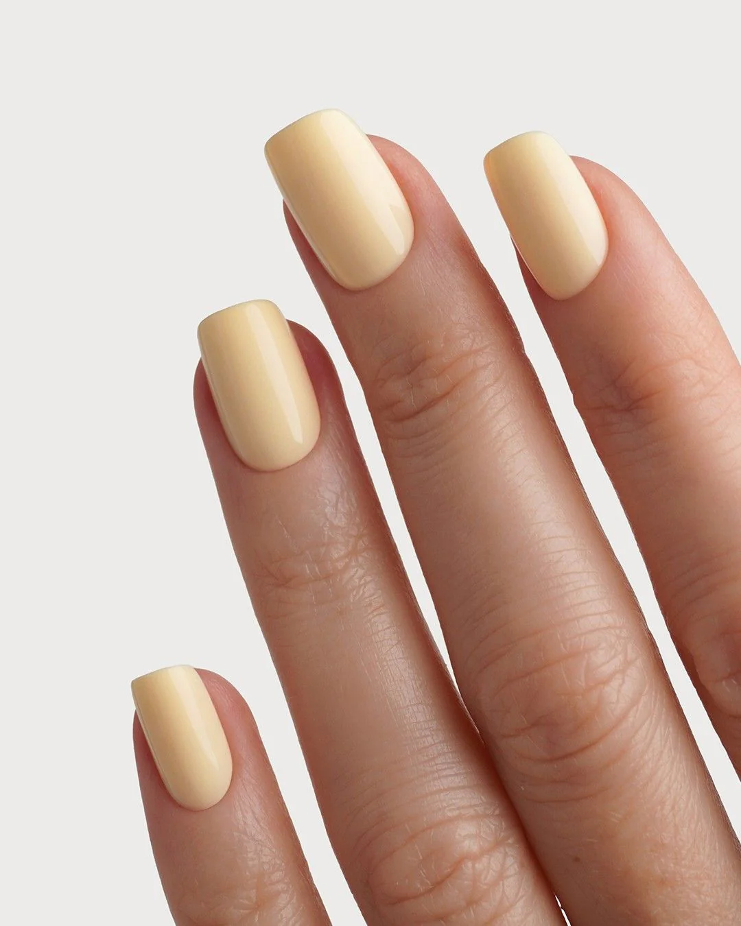 Butter Yellow Short Square Soft Gel Press Ons - Image 2