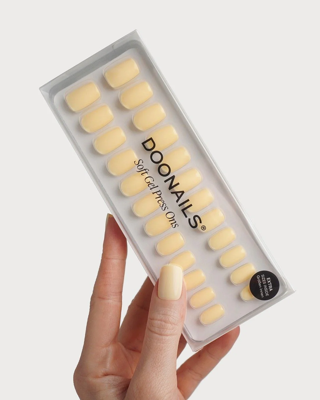 Butter Yellow Short Square Soft Gel Press Ons - Image 3