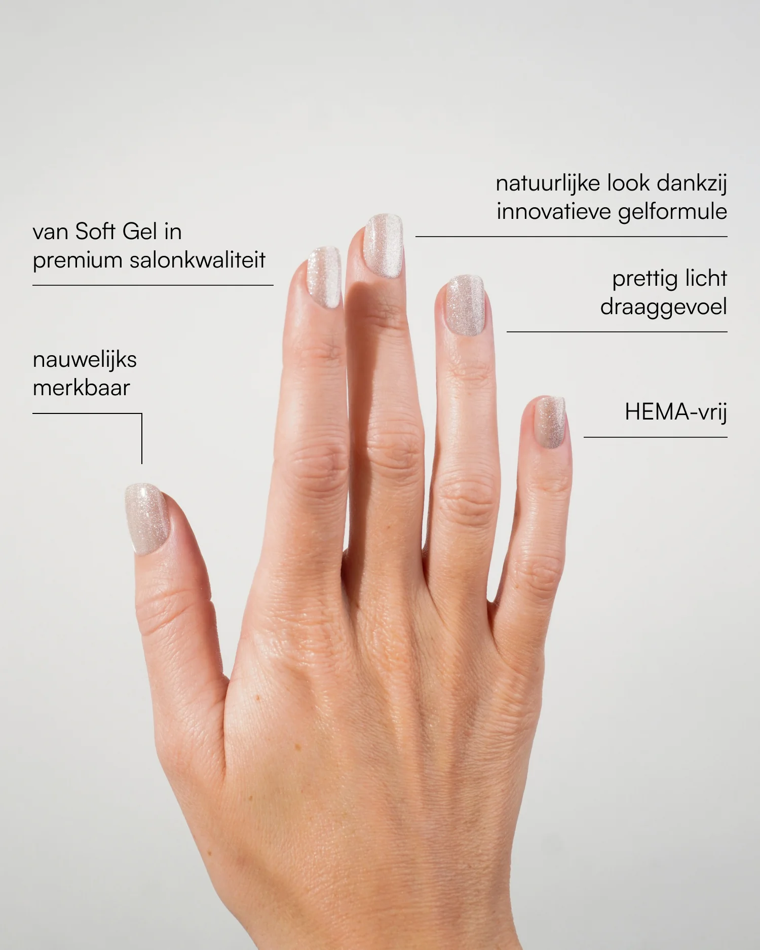 Champagne Cat Eye Extra Short Square Soft Gel Press Ons - Image 3