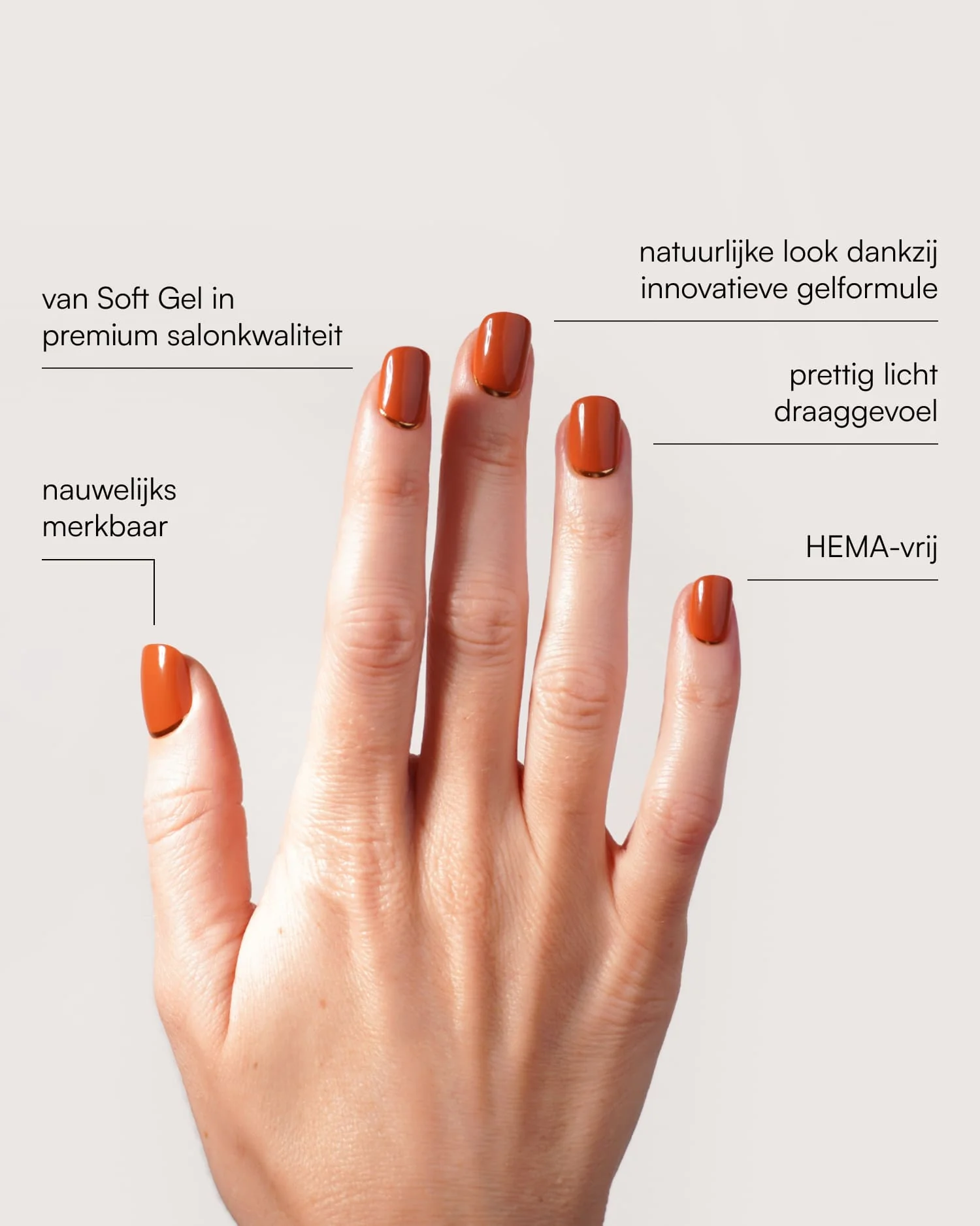 Cinnamon Extra Short Square Soft Gel Press Ons - Image 3