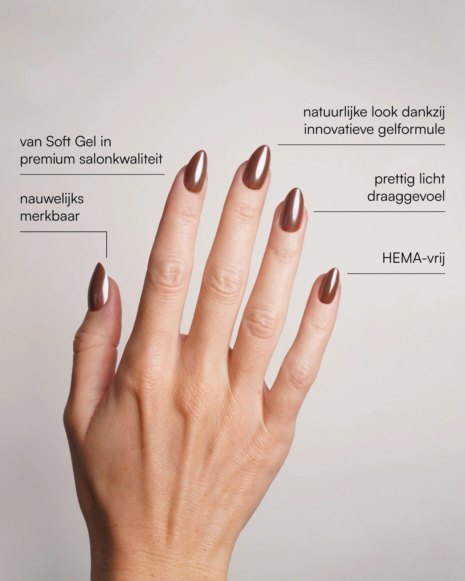 Glazed Chocolate Short Almond Soft Gel Press Ons - Image 3