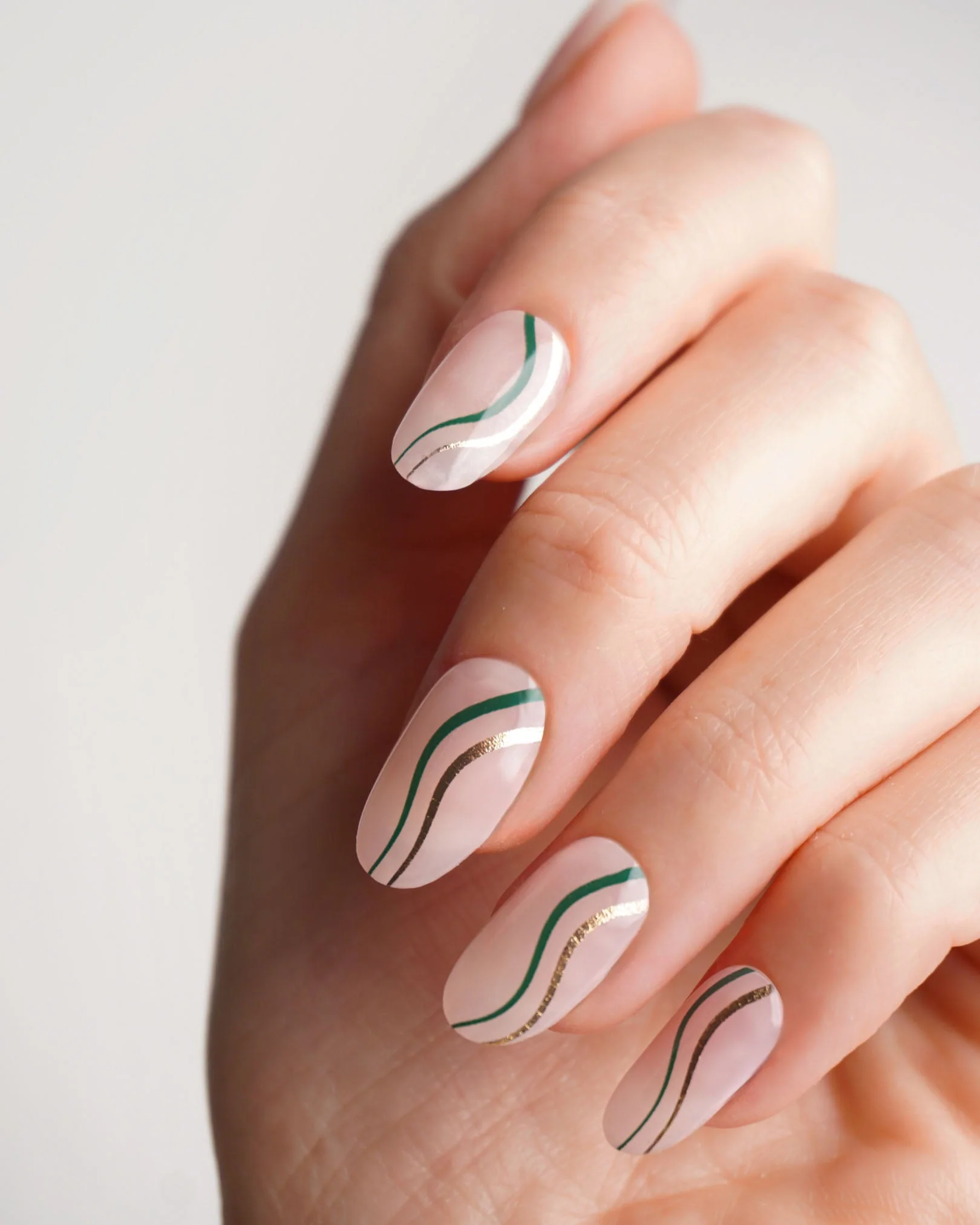 Gold Green Swirl Gel Strips - Image 2