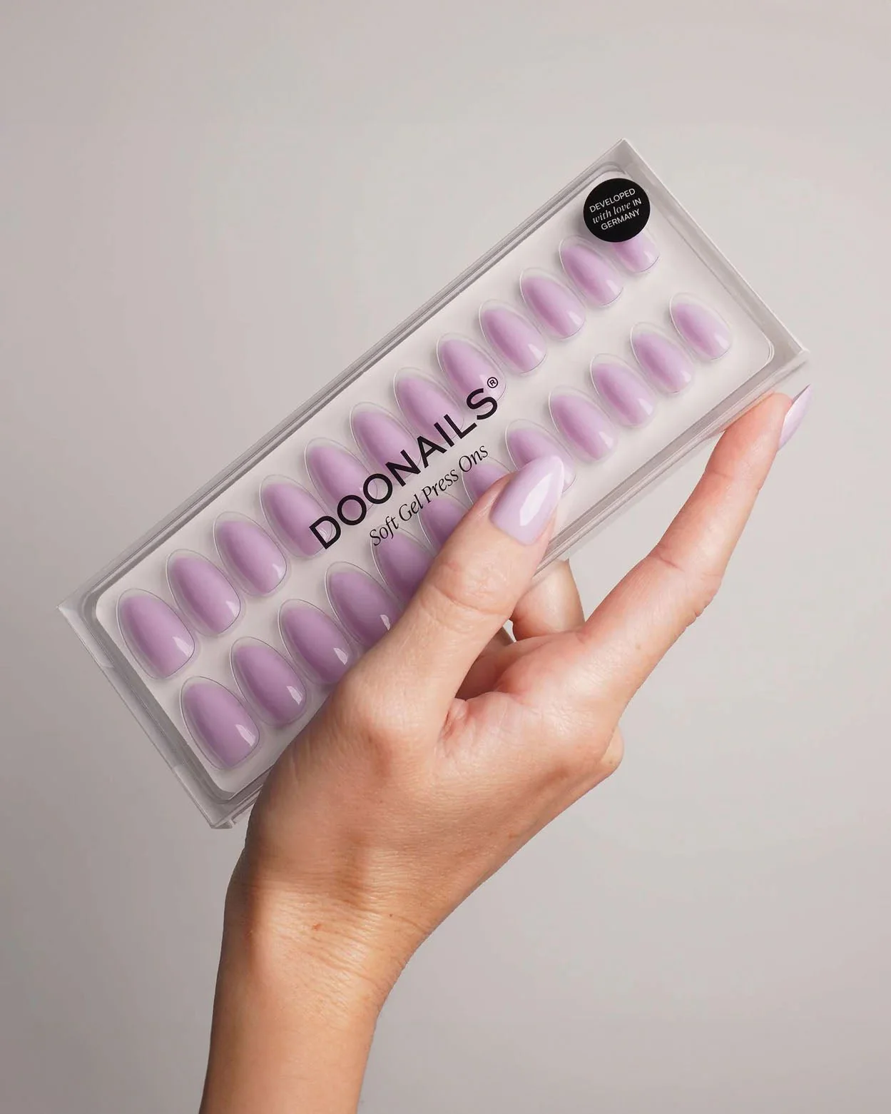 Lavender Mist Short Almond Soft Gel Press Ons - Image 4