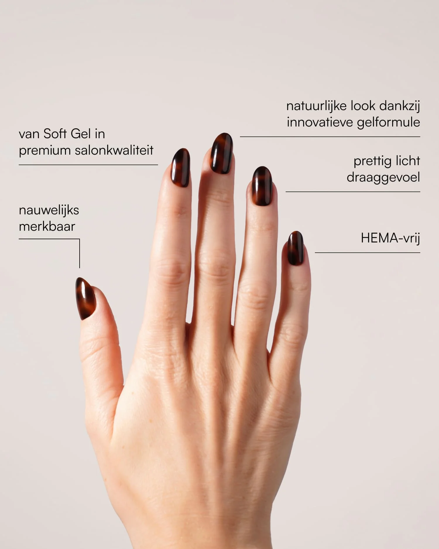 Mosaic Amber Medium Round Soft Gel Press Ons - Image 3