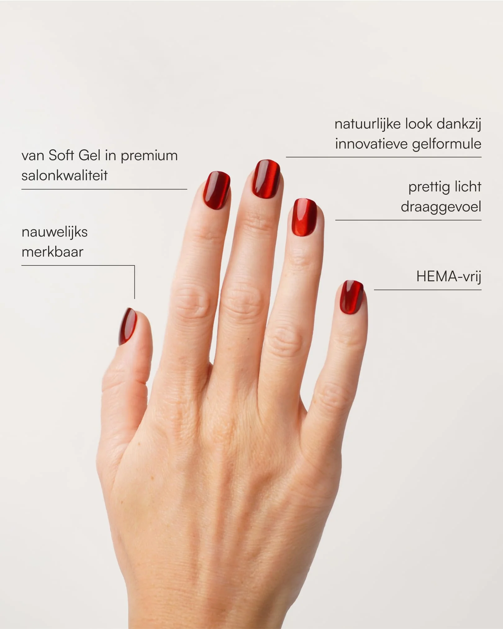 Red Cat Eye Extra Short Square Soft Gel Press Ons - Image 3