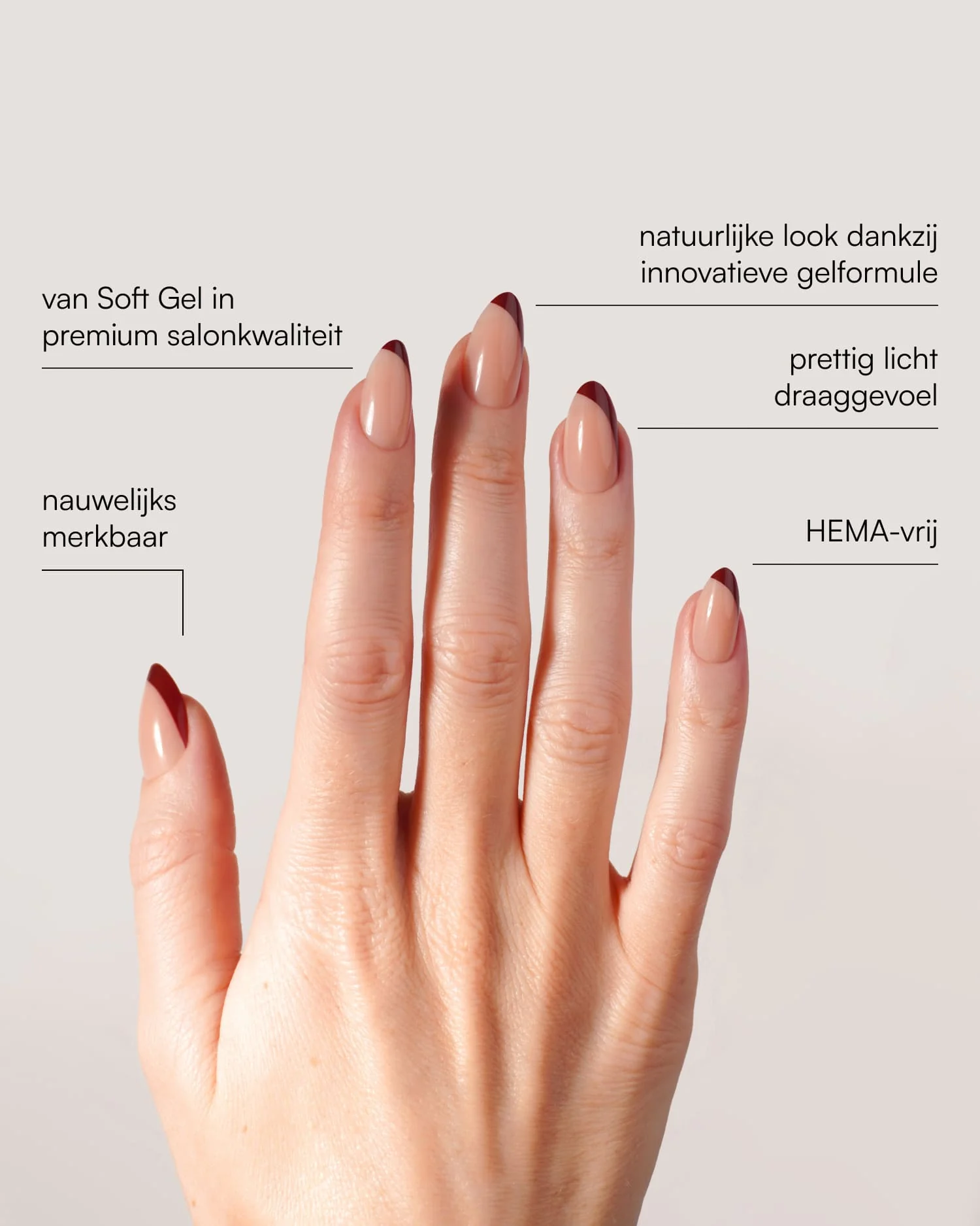 Red Slate French Short Almond Soft Gel Press Ons - Image 3