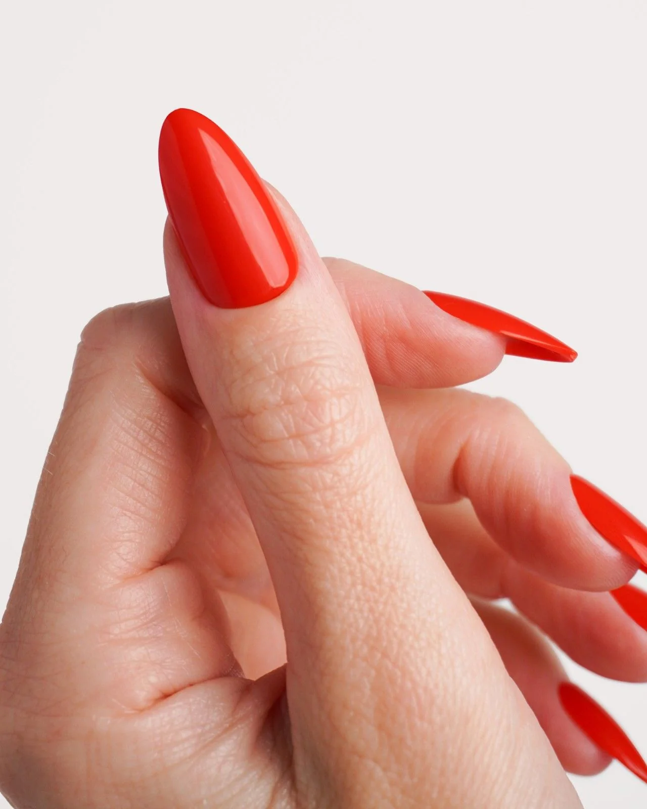 Rose Red Medium Almond Soft Gel Press Ons - Image 4