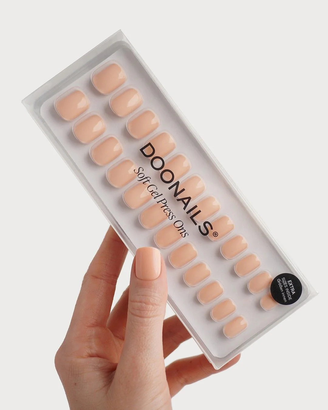 Soft Apricot Extra Short Square Soft Gel Press Ons - Image 3