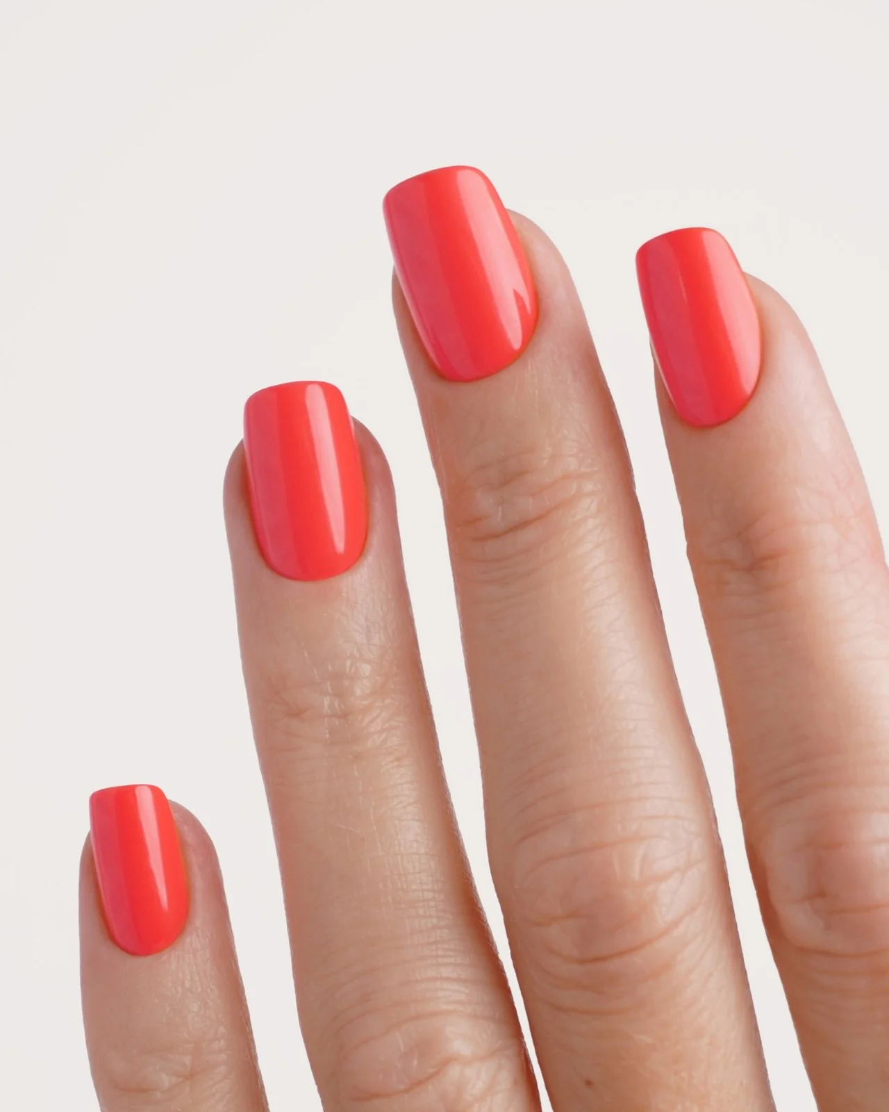 Sunset Coral Short Square Soft Gel Press Ons - Image 2