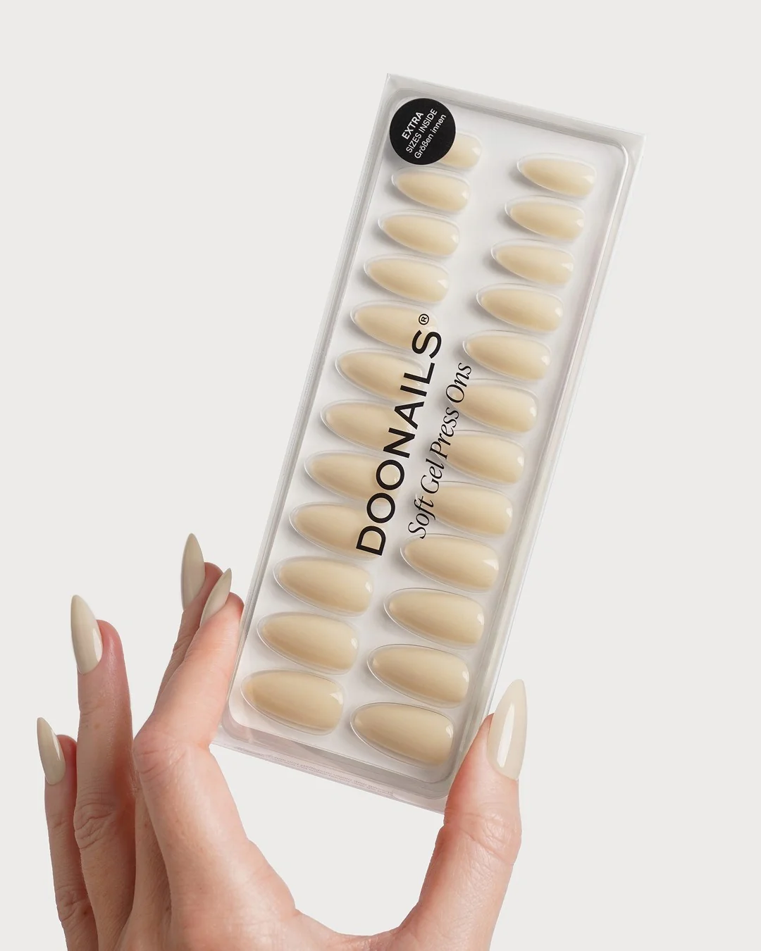 Vanilla Medium Almond Soft Gel Press Ons - Image 3